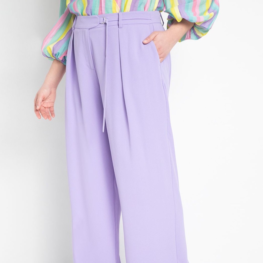Eloquii Lavender Pleated Waist Trousers